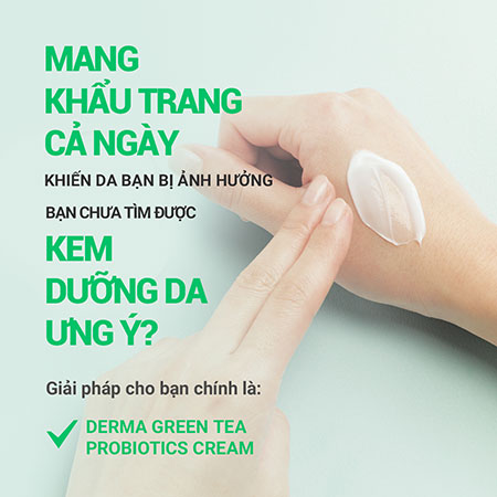Kem dưỡng ẩm da từ trà xanh lên men innisfree Derma Green Tea Probiotics Cream 50 mL
