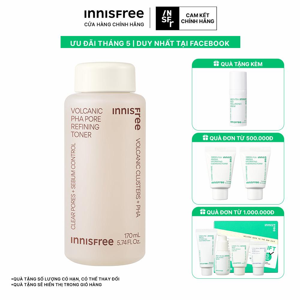 Nước cân bằng kiểm soát bã nhờn đá tro núi lửa innisfree Jeju Volcanic Pore Toner 2X 200 mL