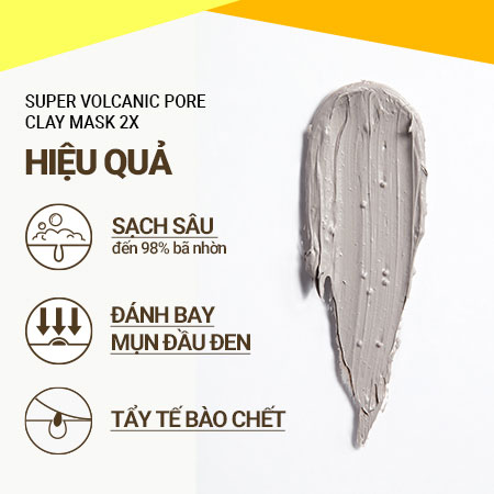 Siêu mặt nạ đất sét đá tro núi lửa minisize innisfree Super Volcanic Pore Clay Mask 2X 20mL
