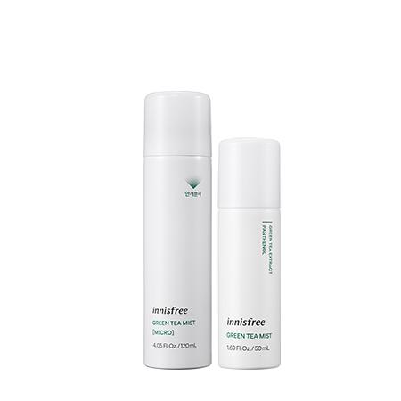 Bộ đôi xịt khoáng dưỡng ẩm trà xanh innisfree Green Tea Mist 50 mL & Micro 120 mL