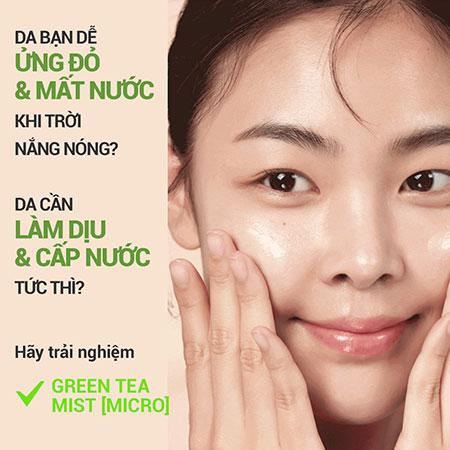 Bộ đôi xịt khoáng dưỡng ẩm trà xanh innisfree Green Tea Mist 50 mL & Micro 120 mL