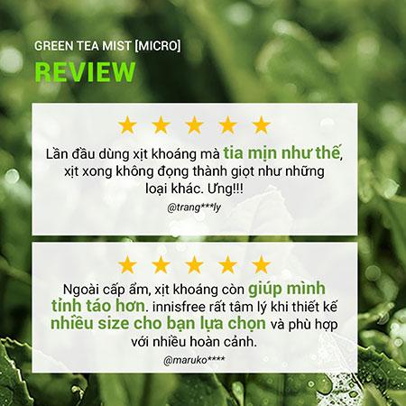 Bộ đôi xịt khoáng dưỡng ẩm trà xanh innisfree Green Tea Mist 50 mL & Micro 120 mL