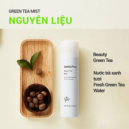 Bộ đôi xịt khoáng dưỡng ẩm trà xanh innisfree Green Tea Mist 50 mL &150 mL