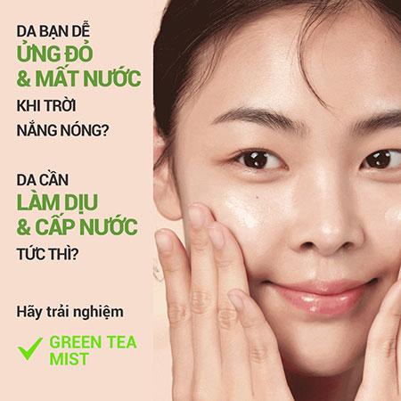 Bộ đôi xịt khoáng dưỡng ẩm trà xanh innisfree Green Tea Mist 150 mL