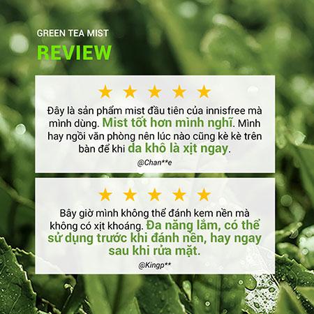 Bộ đôi xịt khoáng dưỡng ẩm trà xanh innisfree Green Tea Mist 150 mL