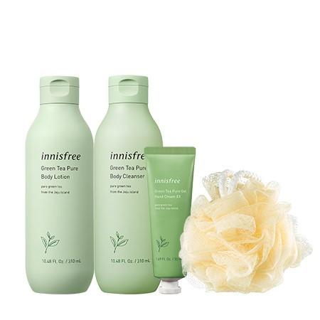 Bộ sản phẩm dưỡng thể tươi mát trà xanh innisfree Green Tea Pure Body Care Set
