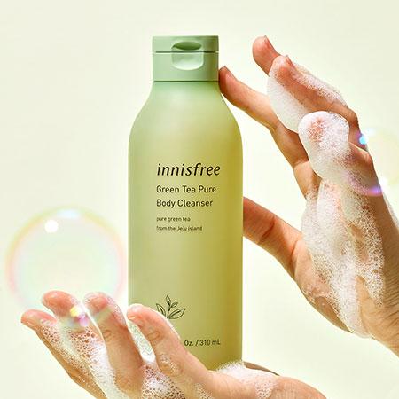 Bộ sản phẩm dưỡng thể tươi mát trà xanh innisfree Green Tea Pure Body Care Set