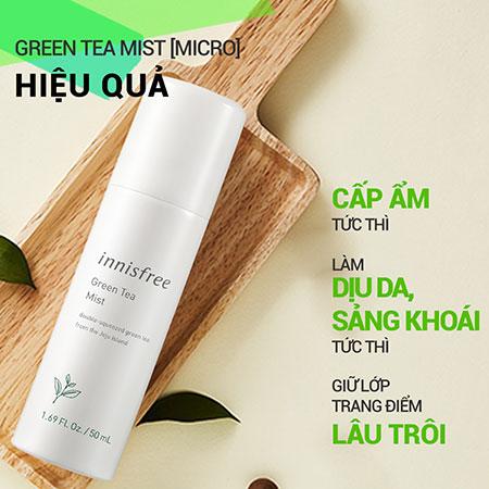 Bộ đôi xịt khoáng dưỡng ẩm innisfree Green Tea Mist Micro 120 mL