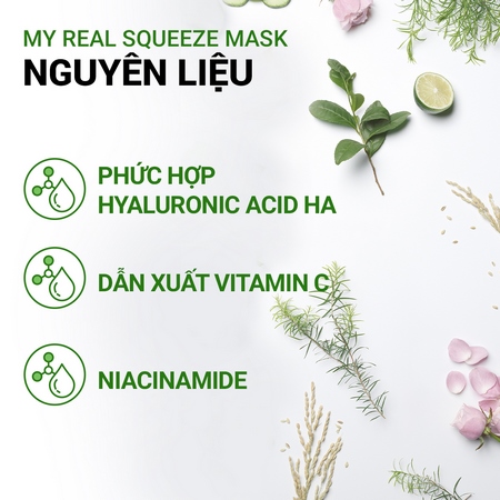 Combo 8 mặt nạ giấy nước ép thiên nhiên Jeju innisfree My Real Squeeze Mask (dạng tinh chất) 20 mL