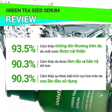 Set tinh chất và kem dưỡng cấp ẩm chuyên sâu trà xanh innisfree Green Tea Seed Serum & Cream Combo