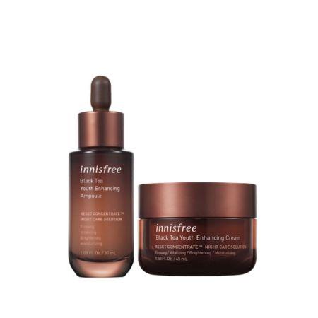 Set kem dưỡng và nước cân bằng ngăn ngừa lão hóa từ trà đen innisfree Black Tea Youth Enhancing Cream & Skin Combo