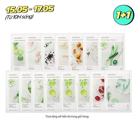 Bộ 15 mặt nạ giấy nước ép thiên nhiên Jeju innisfree My Real Squeeze Mask Set