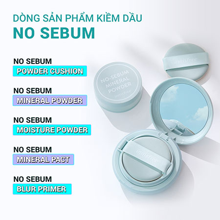 Lõi phấn nước kiềm dầu innisfree No Sebum Powder Cushion Refill SPF 29 PA++ 14 g