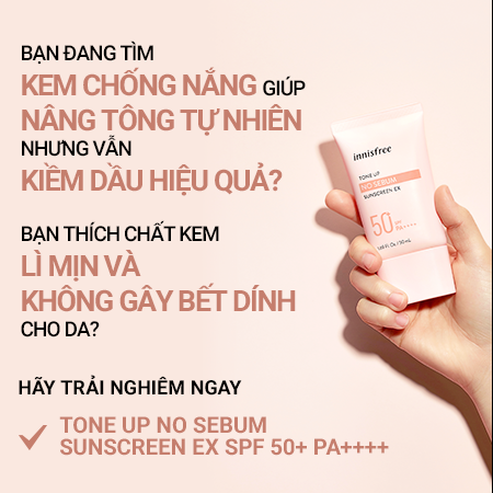 Set kem chống nắng nâng tông kiềm dầu và tinh chất trà xanh minisize innisfree Tone Up No Sebum Sunscreen & Green Tea Seed Serum Combo