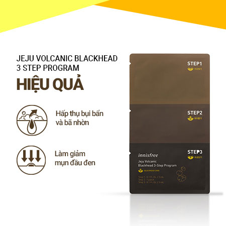 Mặt nạ lột mụn đầu đen 3 bước đá tro núi lửa innisfree Jeju Volcanic Blackhead 3 Step Program (1 Miếng)