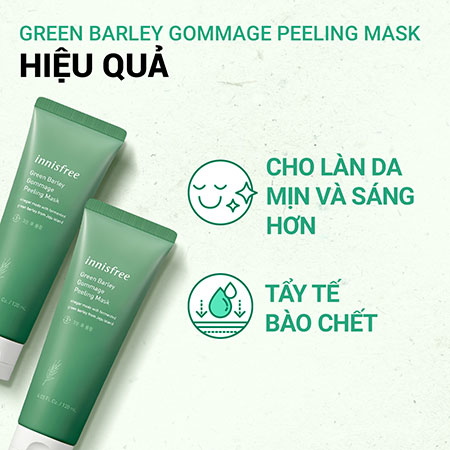 Set làm sạch tẩy tế bào chết dưỡng ẩm innisfree Green Tea Hydrating Amino Acid Cleansing Foam & Green Barley Gommage Mask & Green Tea Seed Serum Combo