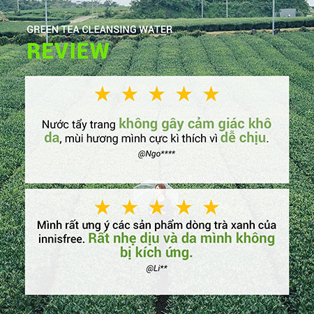 Set nước tẩy trang và sữa rửa mặt làm sạch dịu nhẹ từ trà xanh innisfree Green Tea Hydrating Amino Acid Cleansing Water & Foam Combo