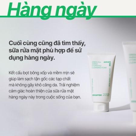 Bộ đôi sữa rửa mặt tạo bọt táo xanh và tinh chất dưỡng ẩm trà xanh innisfree Apple Seed Bubble Cleanser & Green Tea Seed Serum Duo Set