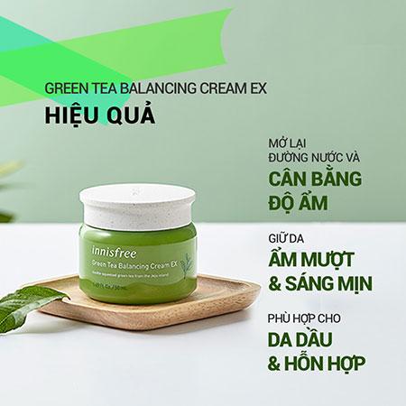 Set kem dưỡng cân bằng độ ẩm và mặt nạ ngủ trà xanh innisfree Green Tea Balancing Cream & Sleeping Mask Combo