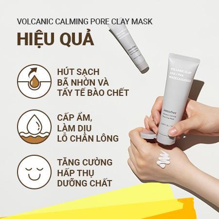 Bộ sản phẩm se khít lỗ chân lông innisfree Volcanic Calming Pore Clay Mask 100 mL
