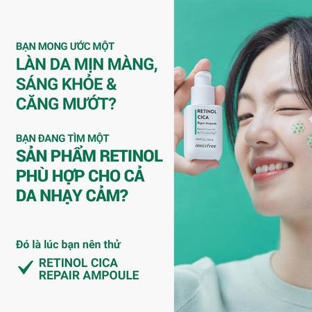 Set tinh chất phục hồi và chống lão hóa innisfree Retinol Cica Ampoule & Black tea Youth Ampoule 30mL
