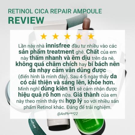 Set tinh chất phục hồi và chống lão hóa innisfree Retinol Cica Ampoule & Black tea Youth Ampoule 30mL