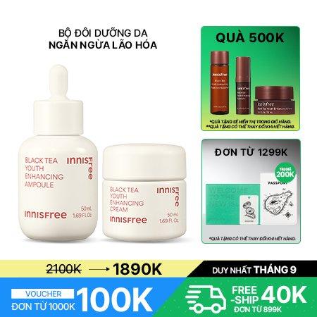 Set tinh chất và nước cân bằng sáng da chăm sóc lỗ chân lông quýt Hallabong innisfree Brightening Pore Serum & Skin Combo