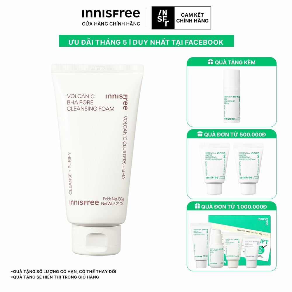 Sữa rửa mặt se khít lỗ chân lông innisfree Volcanic Pore BHA Cleansing Foam 150 g