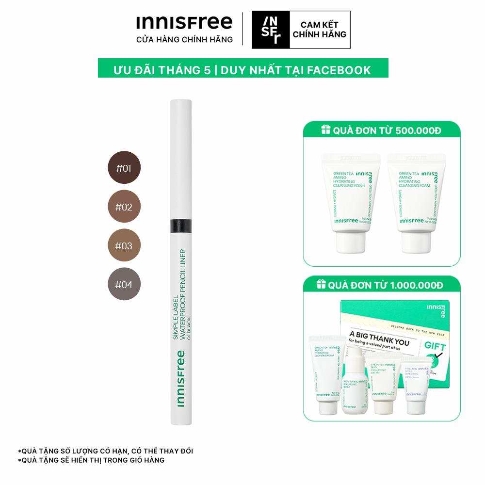 Chì kẻ viền mắt chống nước innisfree Simple Label Waterproof Pencil Liner 0.1 g