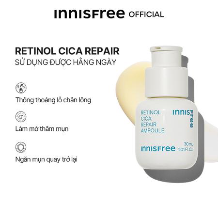 Bộ sản phẩm phục hồi da với Retinol innisfree Retinol Cica Clear Ampoule Set