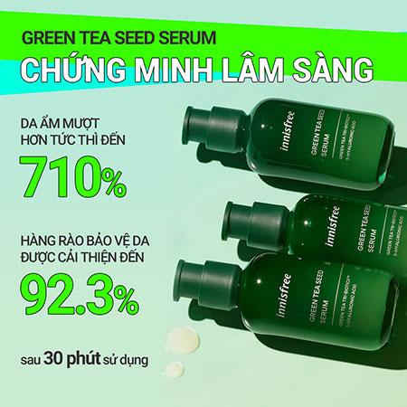 Set tinh chất phục hồi làm dịu da mụn và kem dưỡng ẩm trà xanh innisfree Retinol Cica Ampoule & Green Seed Tea Cream