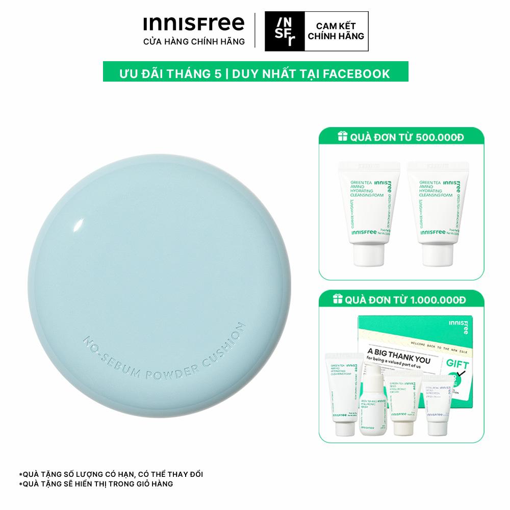 Phấn nước kiềm dầu innisfree No Sebum Powder Cushion SPF 29 PA++ 14 g