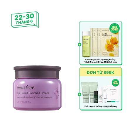 Kem dưỡng ẩm ngăn ngừa lão hóa da innisfree Jeju Orchid Enriched Cream 50 mL