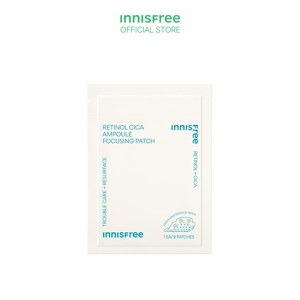Miếng dán làm dịu và phục hồi da mụn innisfree Retinol Cica Ampoule Focusing Patch 1 ea