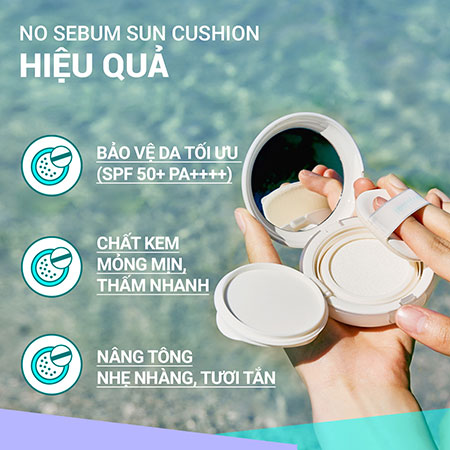 Phấn nước trang điểm kiềm dầu và chống nắng innisfree No Sebum Sun Cushion SPF 50+ PA+++ 14 g