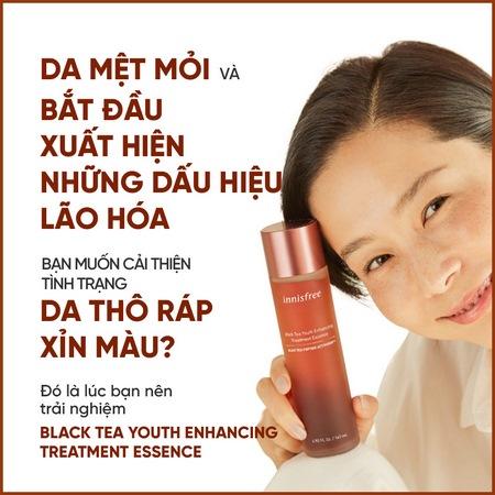 Nước dưỡng ngăn ngừa lão hóa từ trà đen INNISFREE Black tea Treatment Essence 145 mL