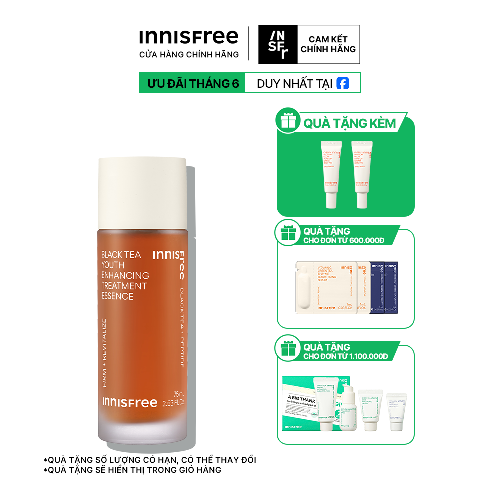 Nước dưỡng ngăn ngừa lão hóa từ trà đen INNISFREE Black tea Treatment Essence 75 mL