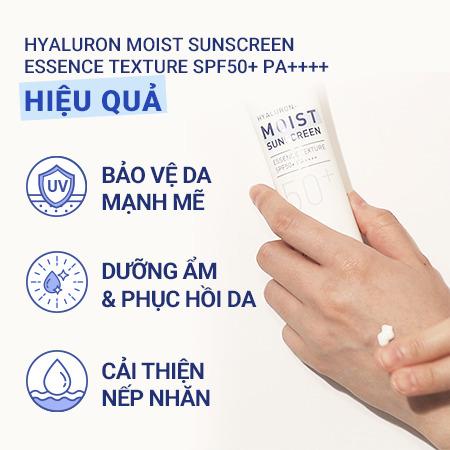 Kem chống nắng dưỡng ẩm & cải thiện nếp nhăn innisfree Hyaluron Moist Sunscreen Essence Texture SPF50+ PA++++ 35 mL