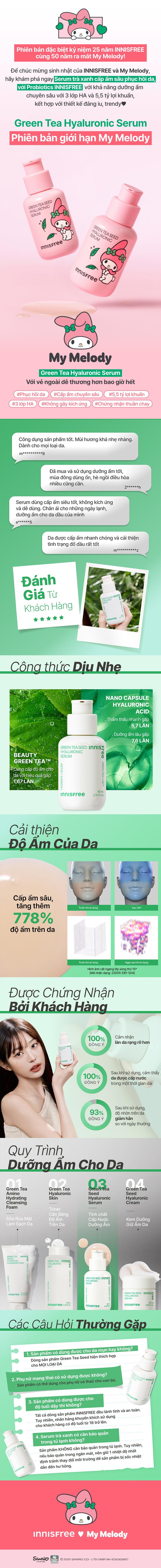 Tinh chất INNISFREE Green Tea Seed Hyaluronic Serum 80 mL