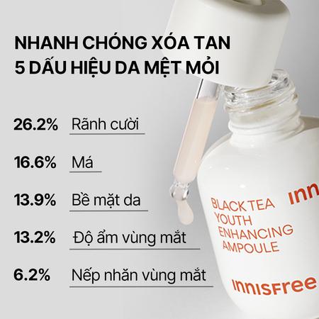 Tinh chất phục hồi da và chống lão hóa từ trà đen INNISFREE Black Tea Youth Ampoule 50 mL 2023