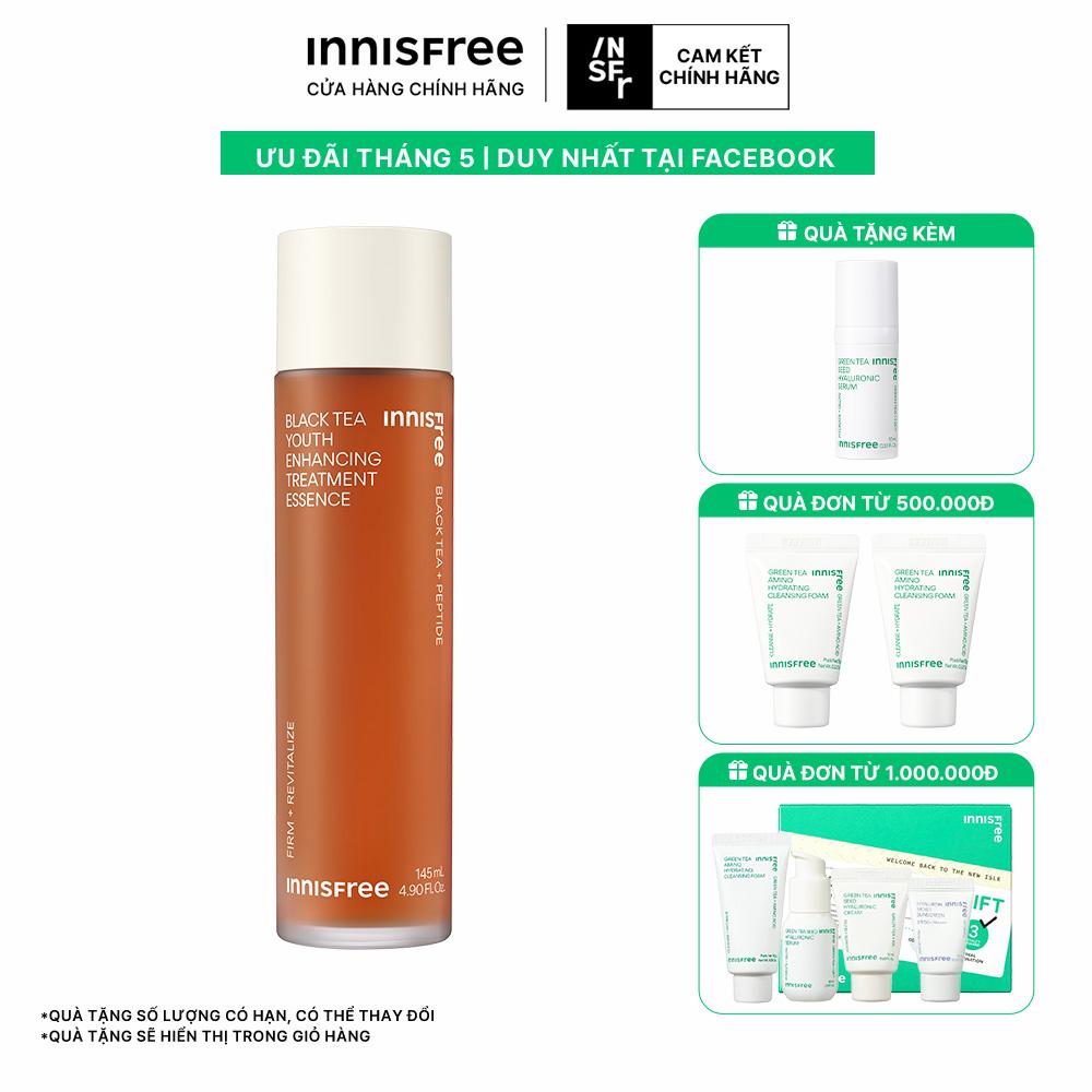 Nước dưỡng ngăn ngừa lão hóa từ trà đen innisfree Black tea Treatment Essence 145 mL