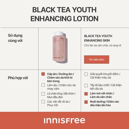 Sữa dưỡng ngăn ngừa lão hóa từ trà đen INNISFREE Black Tea Youth Enhancing Lotion 170 mL