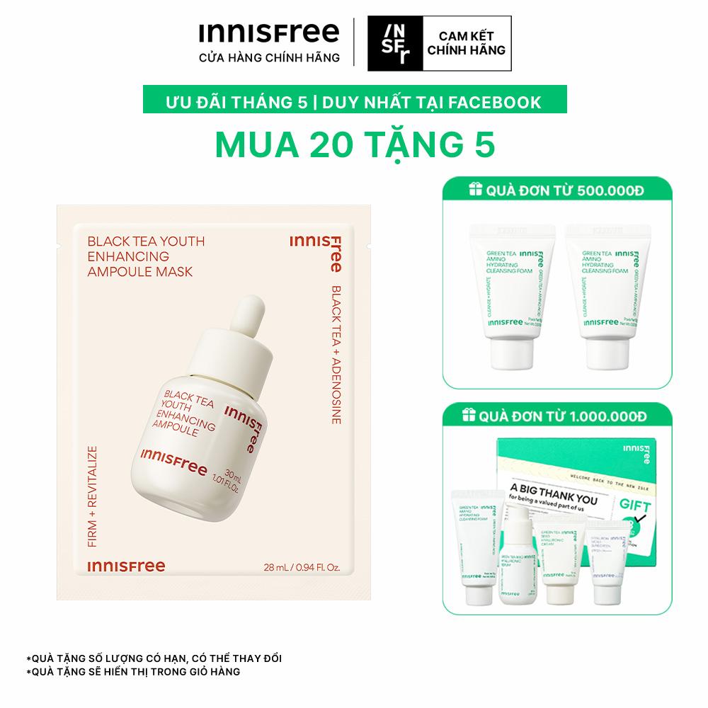 Mặt nạ phục hồi da INNISFREE Black Tea Youth Enhancing Ampoule Mask 28 mL