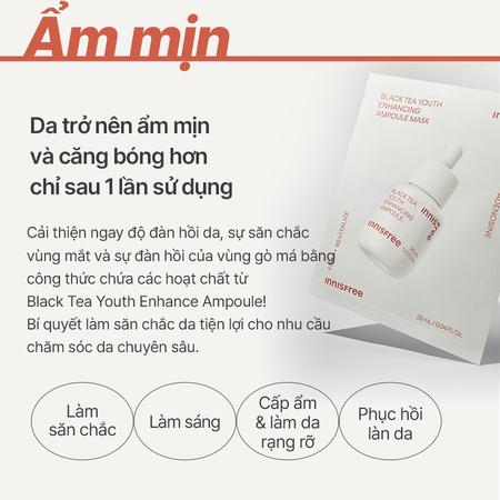 Mặt nạ phục hồi da INNISFREE Black Tea Youth Enhancing Ampoule Mask 28 mL