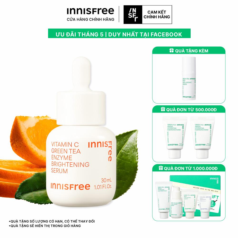 Serum Vitamin C sáng da, mờ thâm mụn INNISFREE Green Tea Enzyme Brightening Serum 30ml