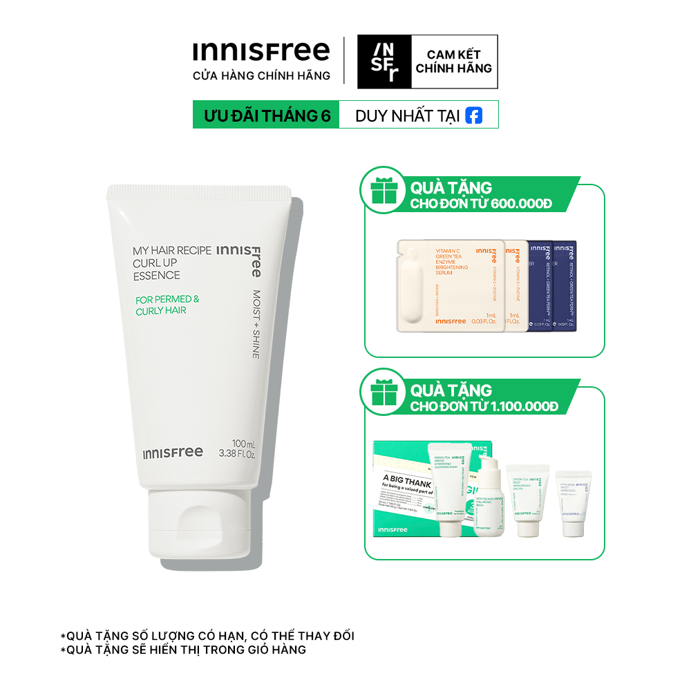 Tinh chất dưỡng tóc uốn INNISFREE My Hair Recipe Curl Up Essence For Permed & Curly Hair 100 mL