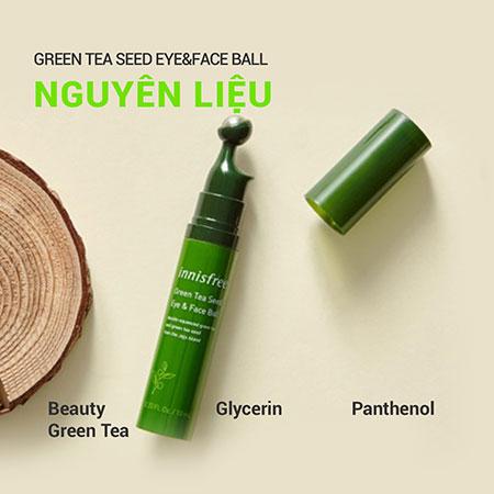 Thanh lăn dành cho mặt và mắt INNISFREE Green Tea Seed Eye & Face Ball 10 mL