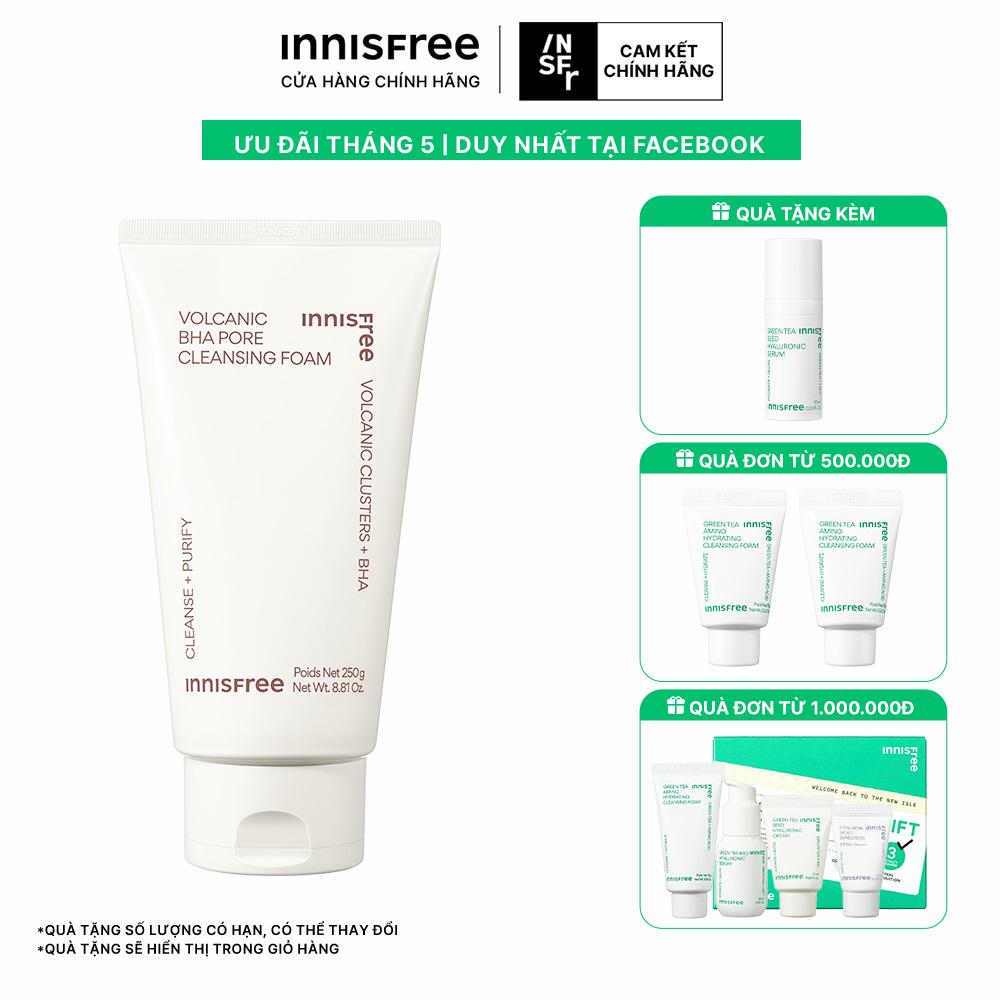 Sữa rửa mặt se khít lỗ chân lông INNISFREE Volcanic Pore BHA Cleansing Foam 250 g