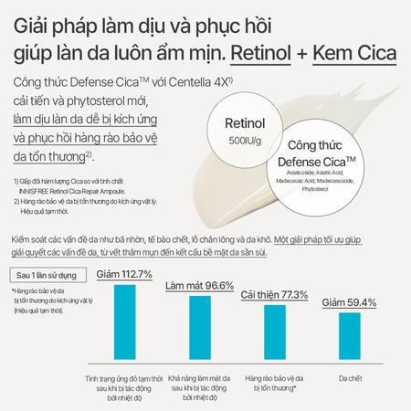 (Sản Phẩm Mới) Kem dưỡng làm dịu và phục hồi da INNISFREE Retinol Cica Barrier Defense Cream 50 mL