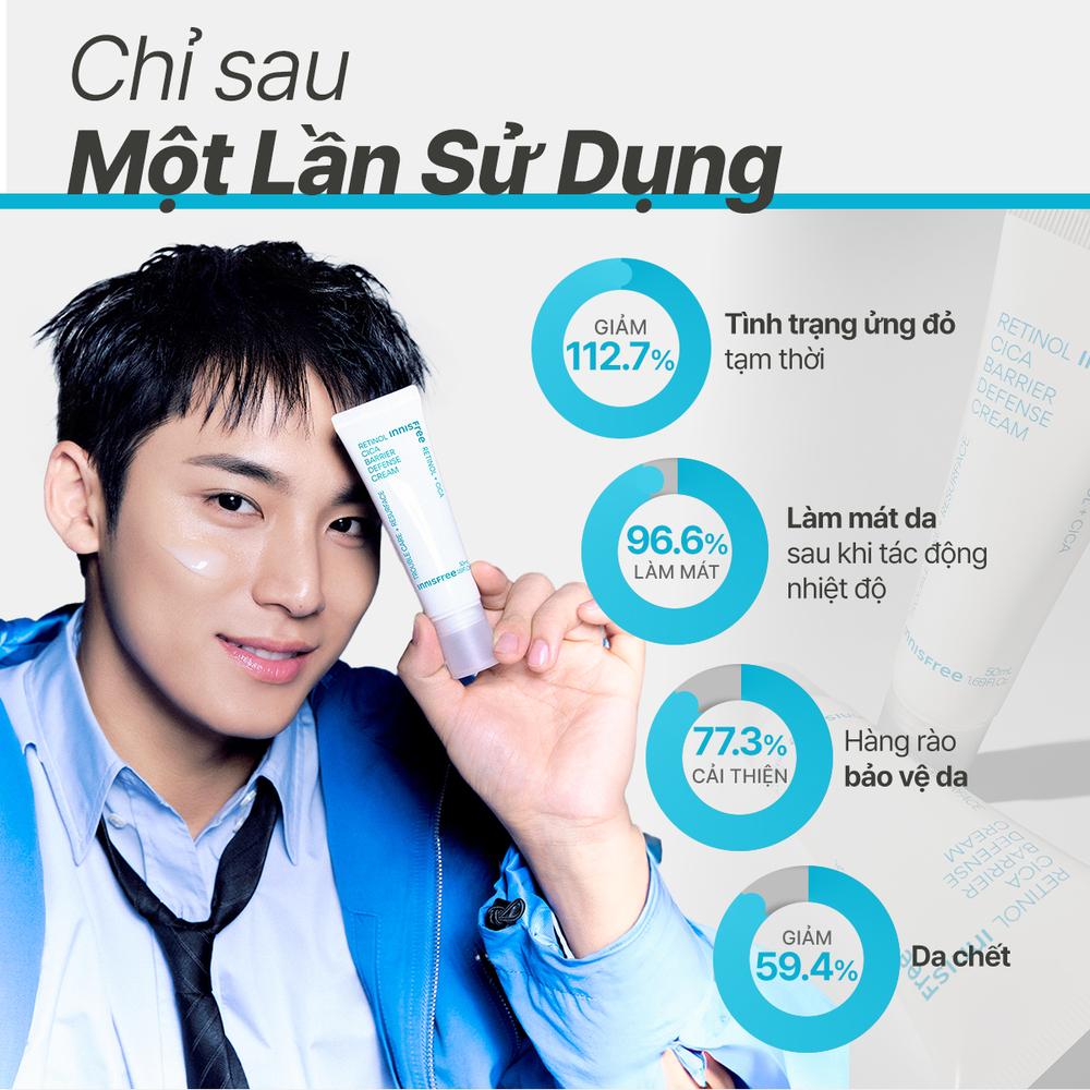 (Sản Phẩm Mới) Kem dưỡng làm dịu và phục hồi da INNISFREE Retinol Cica Barrier Defense Cream 50 mL